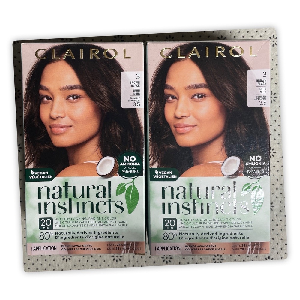 Clairol Natural Instincts‎ Hair Color, 3 Brown Black, Pack Of 2